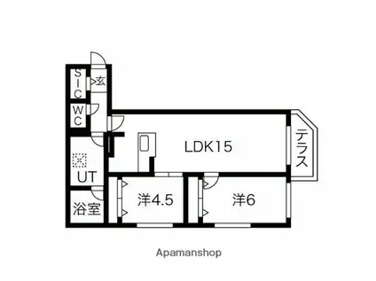 ブランシャールNAKAJIMA PARK FRONT(2LDK/1階)の間取り写真