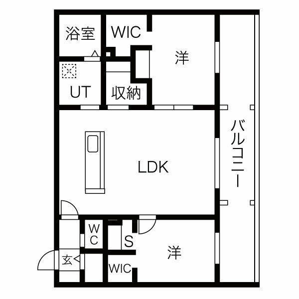 RーFINO札幌桑園(2LDK/3階)の間取り写真