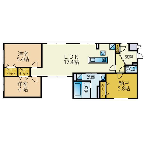 LU PIONIA(3LDK/2階)の間取り写真