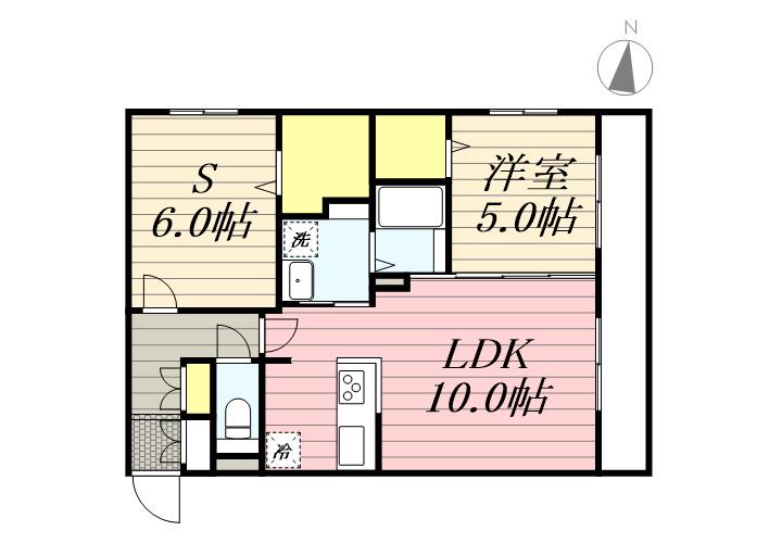 ヴィレッジ表参道(2LDK/1階)の間取り写真