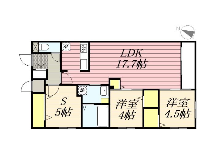 アルファスクエア円山北2条(3LDK/2階)の間取り写真