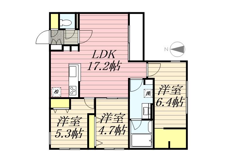 HIGH RESIDENCE YAMAHANA(3LDK/4階)の間取り写真