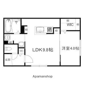 ブランシャール宮の森DX(1LDK/2階)の間取り写真