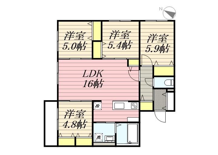 BLUE FOREST(4SLDK/4階)の間取り写真