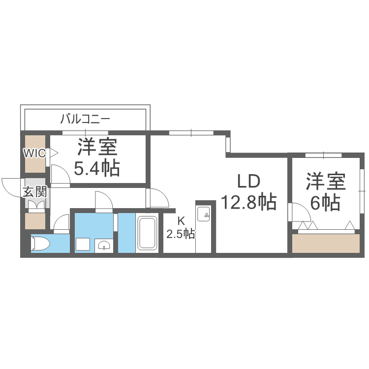 THE MODERN 伏見(2LDK/5階)の間取り写真