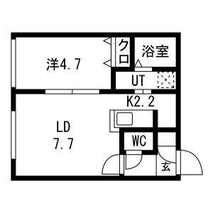ENZO(1LDK/1階)の間取り写真