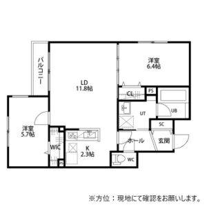 NOBLE VISTA麻生(2LDK/3階)の間取り写真