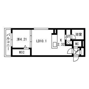 CAVATINA(1LDK/4階)の間取り写真