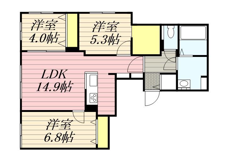 TーSTAGE FUSHIMI(3LDK/2階)の間取り写真