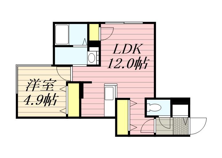 TーSTAGE FUSHIMI(1LDK/3階)の間取り写真