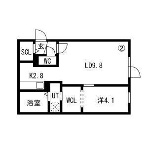 HILLS SAPPORO Ⅵ (1LDK/1階)の間取り写真