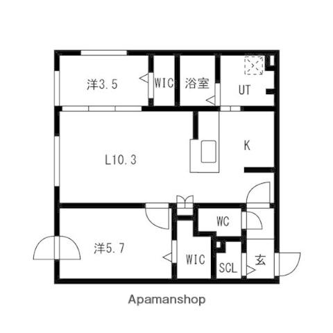 アルファレジデンス麻生(2LDK/3階)の間取り写真