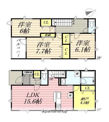 函館本線 稲穂駅 徒歩20分 2階建 築1年(3SLDK)の間取り写真