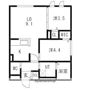 アルファスクエアN2(2LDK/5階)の間取り写真
