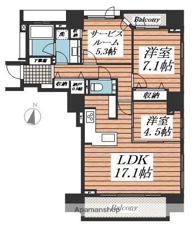 シティハウス大通西7丁目(2SLDK/3階)の間取り写真
