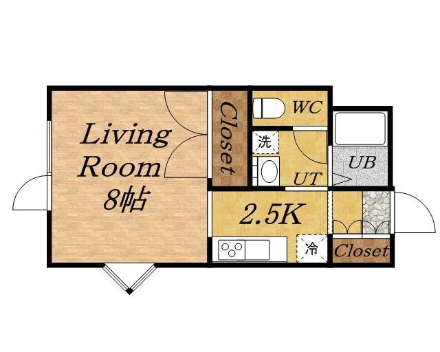 アミティN22(1K/3階)の間取り写真