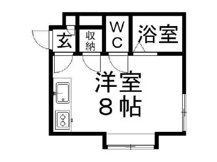 N43クラブハウス B(ワンルーム/1階)の間取り写真