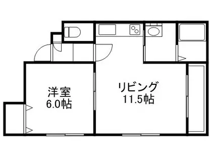 モデュロール山の手(1LDK/2階)の間取り写真