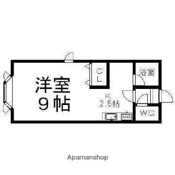エスポワール花川Ⅱ(1K/1階)の間取り写真