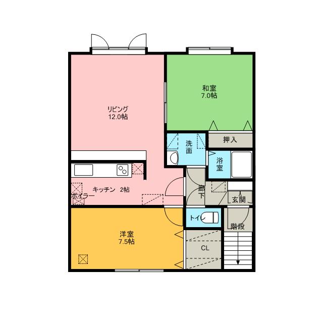 アベニュー・デ・ソルビエ(2LDK/3階)の間取り写真