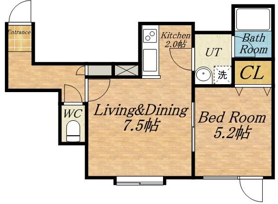 ペアービレッジ(1LDK/2階)の間取り写真