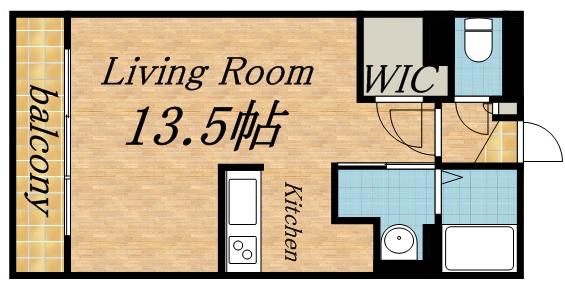 F141(1K/7階)の間取り写真