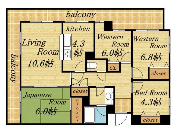 サムティレジデンス南8条(4LDK/11階)の間取り写真