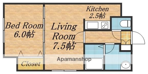 ラポート二十四軒(1K/5階)の間取り写真