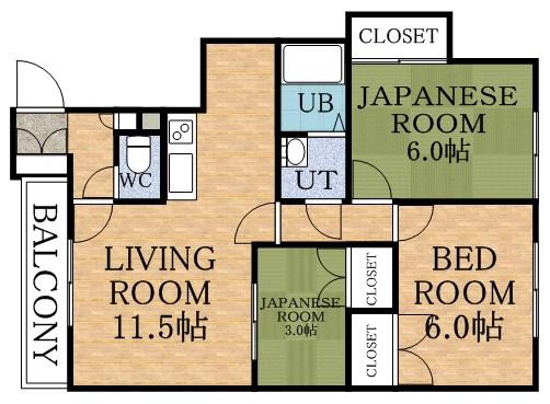 シャトーウェステリア(3LDK/3階)の間取り写真