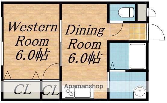 ノース円山(1DK/1階)の間取り写真