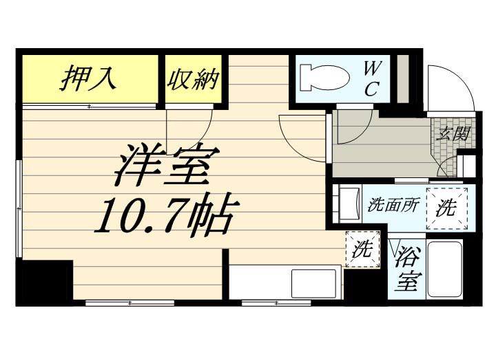 ステラガーデン(ワンルーム/4階)の間取り写真