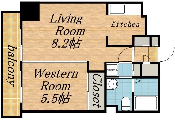 カトレア南8条(1LDK/4階)の間取り写真