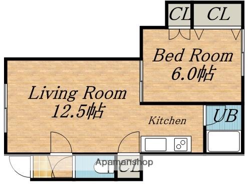 シンエイマンション(1LDK/3階)の間取り写真