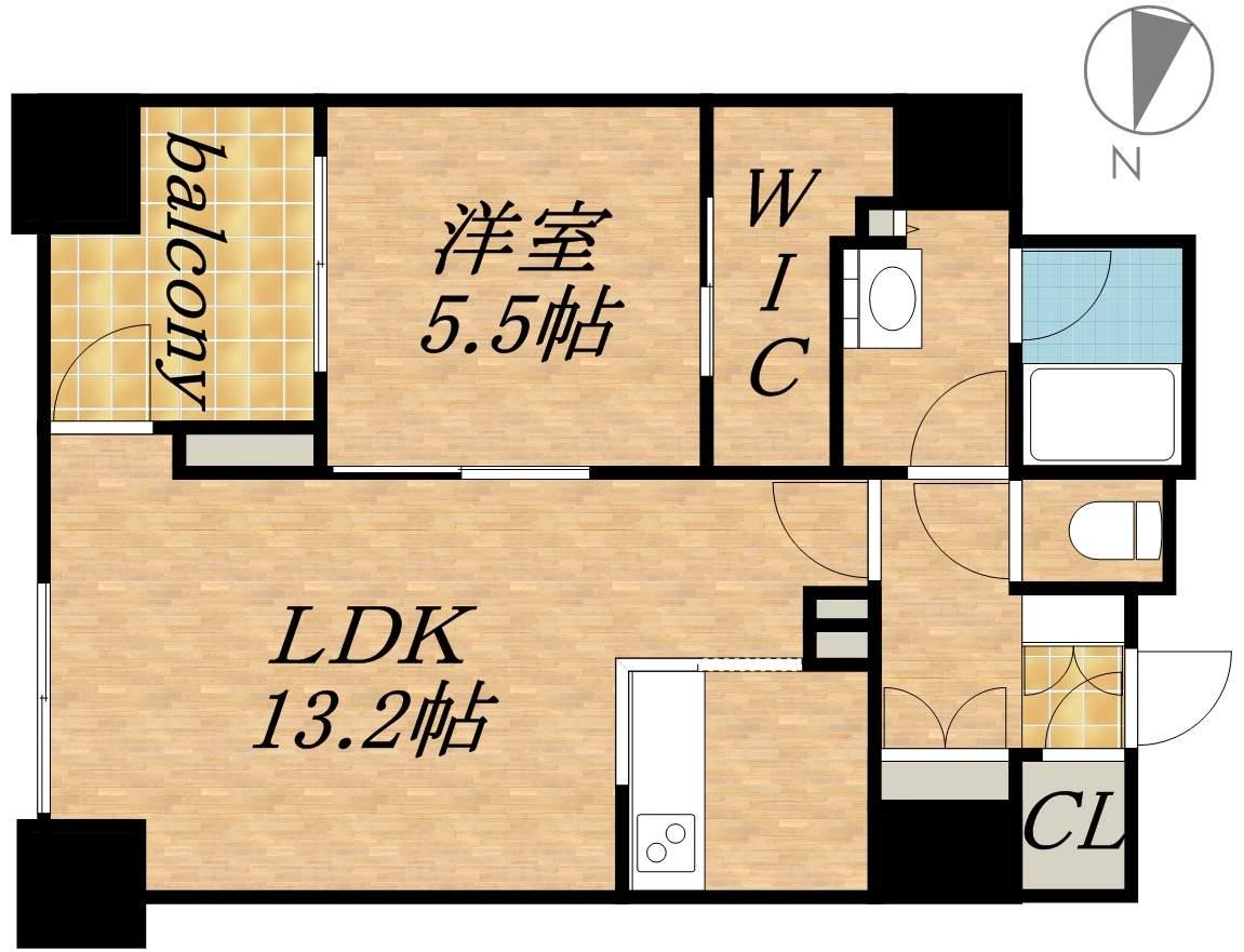 プライムメゾン南2条(1LDK/5階)の間取り写真