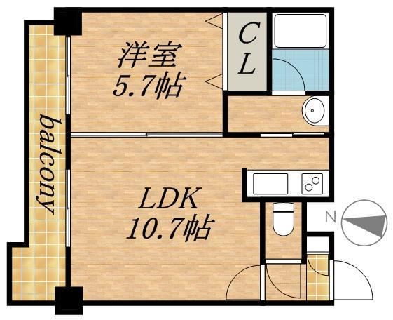 MSTAGE(1LDK/6階)の間取り写真