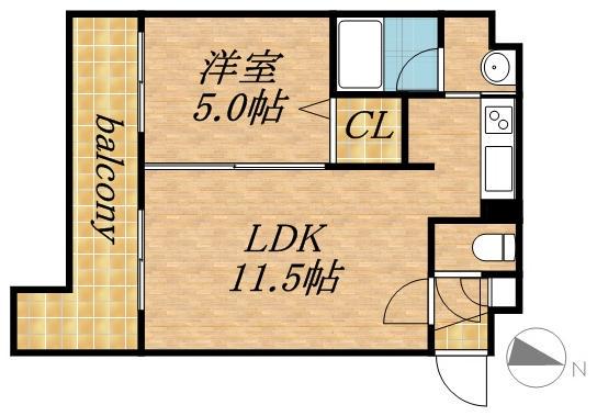 MSTAGE(1LDK/3階)の間取り写真