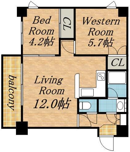 ASKAM・S17(2LDK/7階)の間取り写真