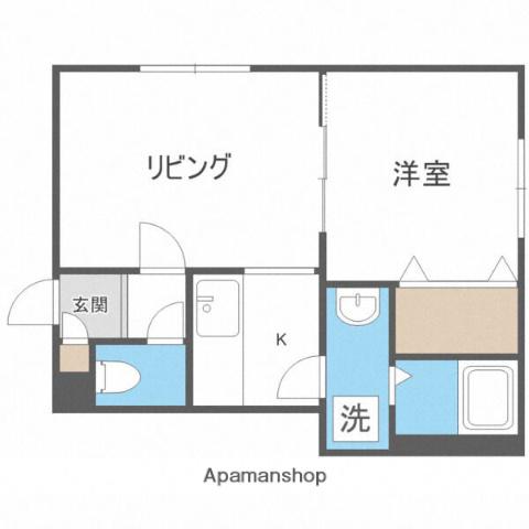 サンクレスト発寒中央(1DK/3階)の間取り写真