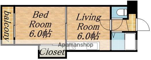 吉田ビル(1DK/9階)の間取り写真