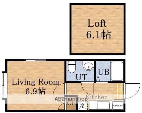 リファイン発寒中央(1K/1階)の間取り写真