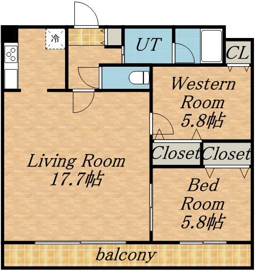 ハイムエルデZW(2LDK/3階)の間取り写真