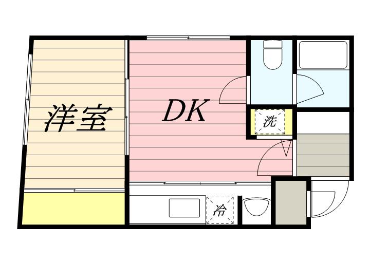 ブランノワール西町南(1DK/4階)の間取り写真