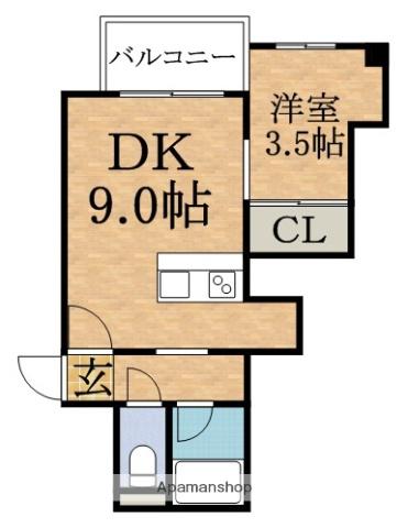 ポートレイト(1DK/3階)の間取り写真