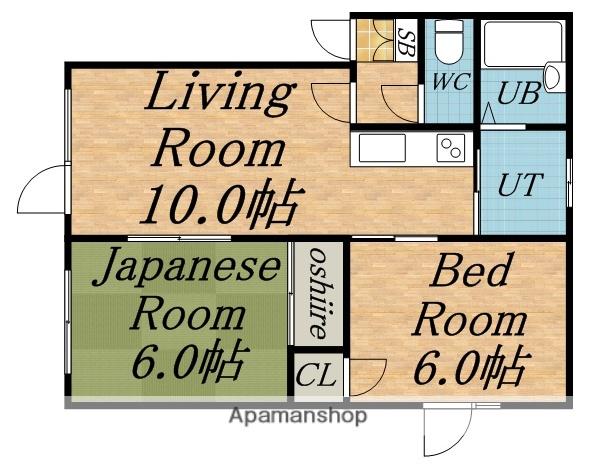 コーポDAI(2LDK/2階)の間取り写真