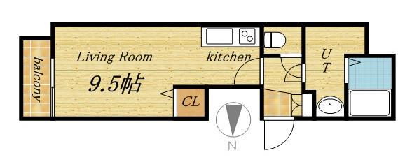 グランドサクセス(1K/3階)の間取り写真