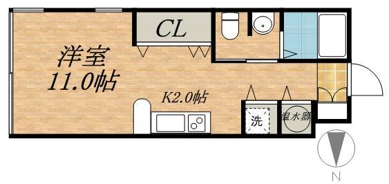 F・HOUSE(1K/2階)の間取り写真