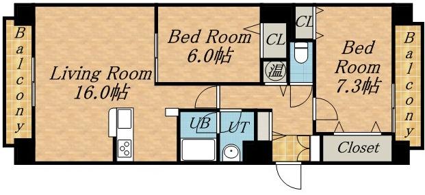 ブリーズ宮の沢Ⅲ(2LDK/3階)の間取り写真