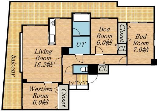 クリーンサッポロ医大西(3LDK/5階)の間取り写真