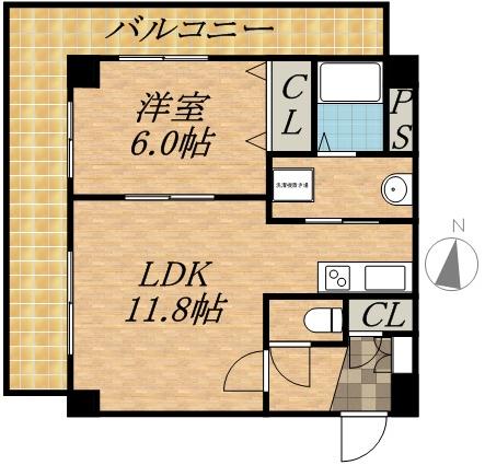 ティアラタワー中島倶楽部(1LDK/27階)の間取り写真
