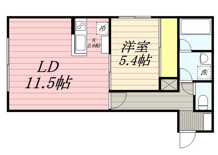 十三和マンション(1LDK/3階)の間取り写真